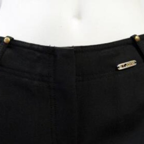NEW St John Black Sport Caviar Calf Pants Trousers Small Capris 2 Cropped - Picture 4 of 6